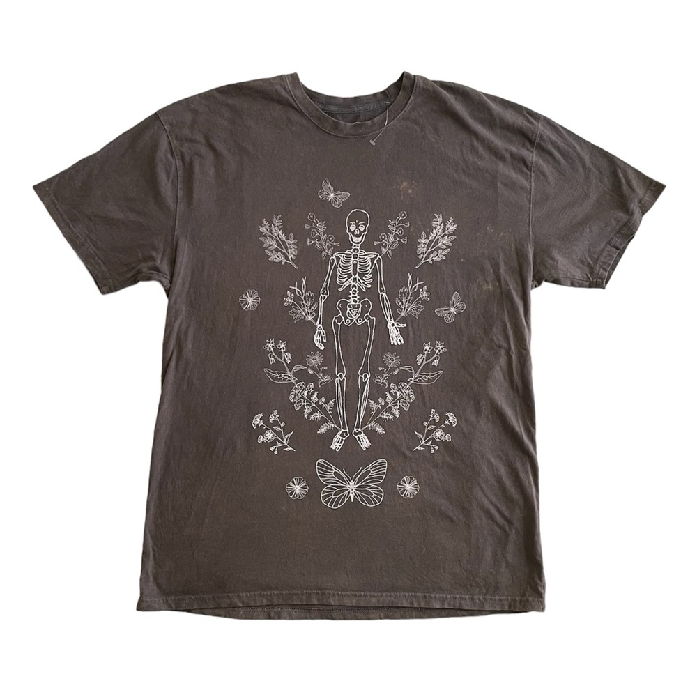 Obsessive Love Cotton Skeleton Graphic T-Shirt NEW